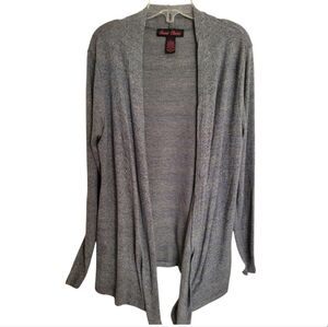 Sweet Choice Gray Long Sleeve Wrap Shrug Sweater Tie Front Size Small